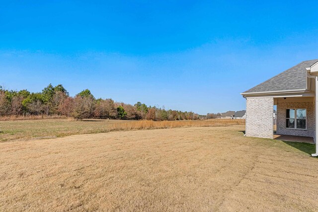 view of yard with a rural view