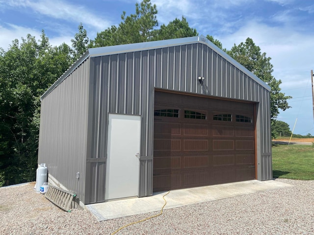 view of garage