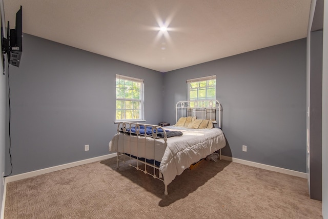 bedroom with carpet and baseboards