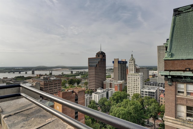 property's view of city featuring a water view