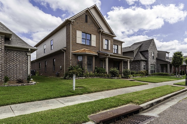 view of front of home with a front yard