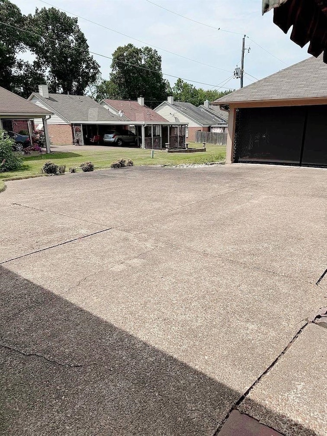 exterior space with an outdoor structure and a garage