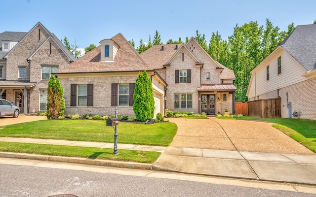 view of front of house with a front lawn