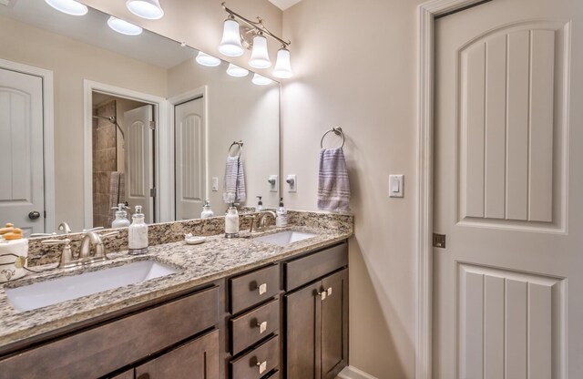 bathroom with double vanity