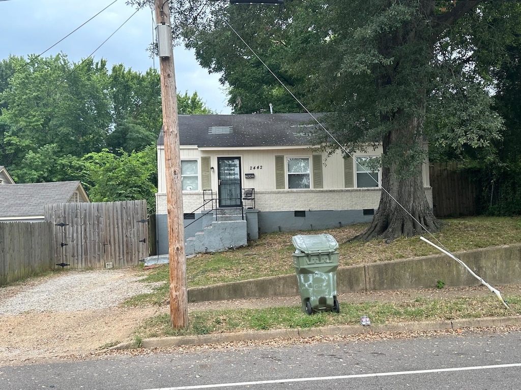 view of bungalow-style home