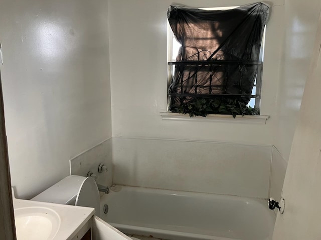 bathroom with toilet and vanity