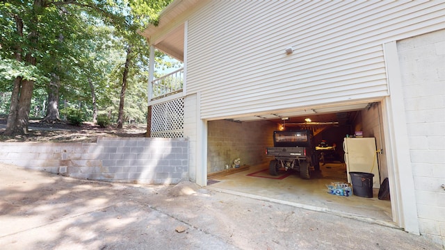 garage with driveway