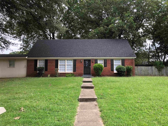 view of front of house with a front yard