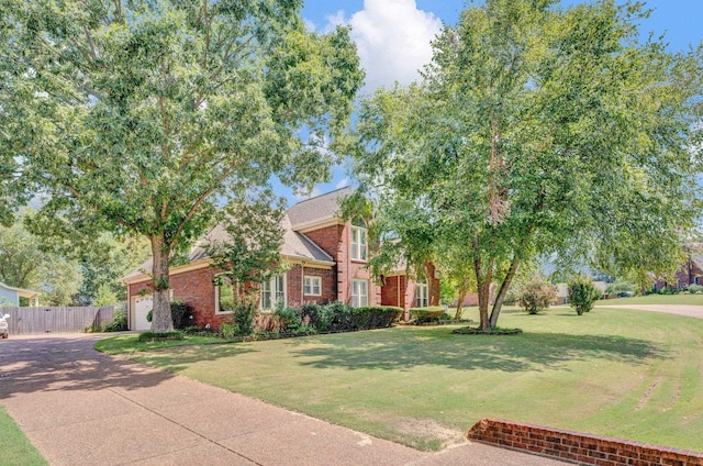 view of front of home with a front yard