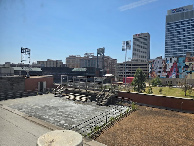 view of patio featuring a city view