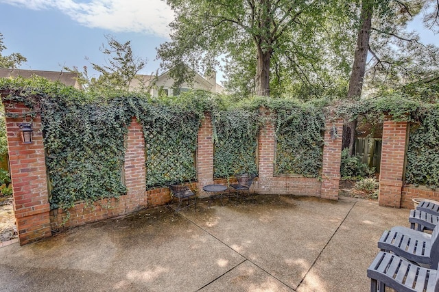 view of patio with a fenced backyard