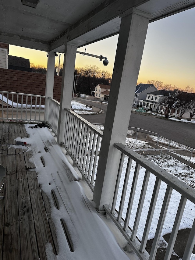 795 Williams Ave, Memphis, TN 38126 - snow covered deck featuring covered porch