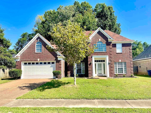 view of front facade with a front yard