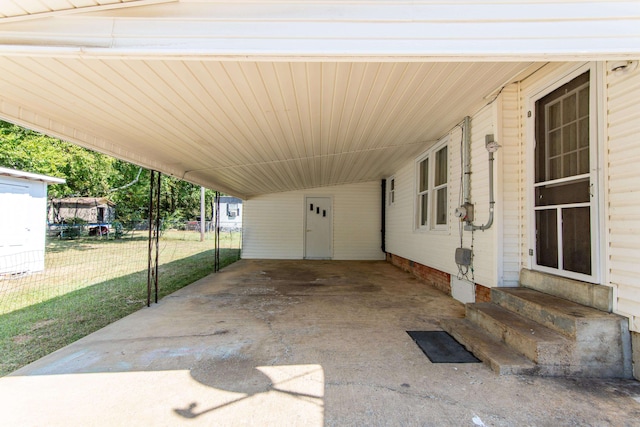 view of patio / terrace with a carport