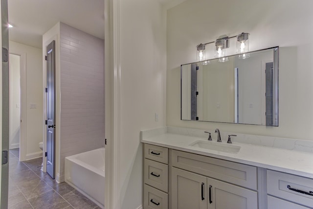 bathroom featuring a bathtub and vanity