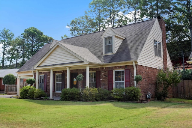 view of front of house with a front lawn