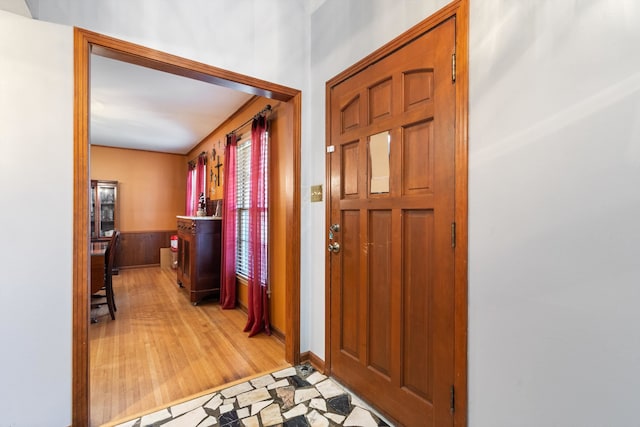 entryway featuring light hardwood / wood-style floors