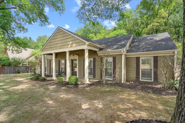 view of front of property with a patio