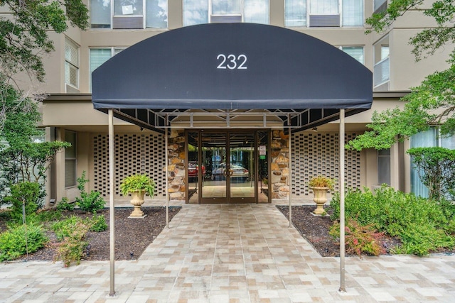 view of exterior entry with french doors