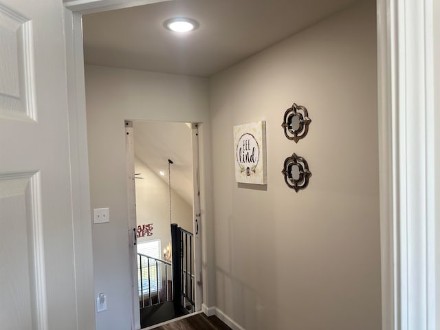 doorway featuring hardwood / wood-style flooring