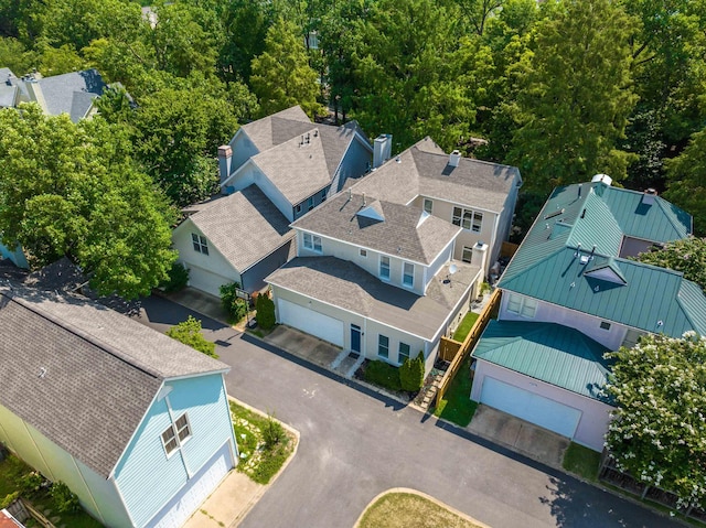 aerial view with a residential view