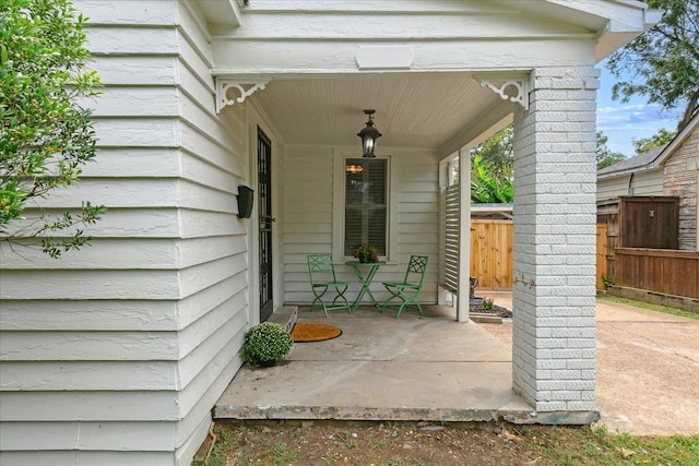 entrance to property with a porch