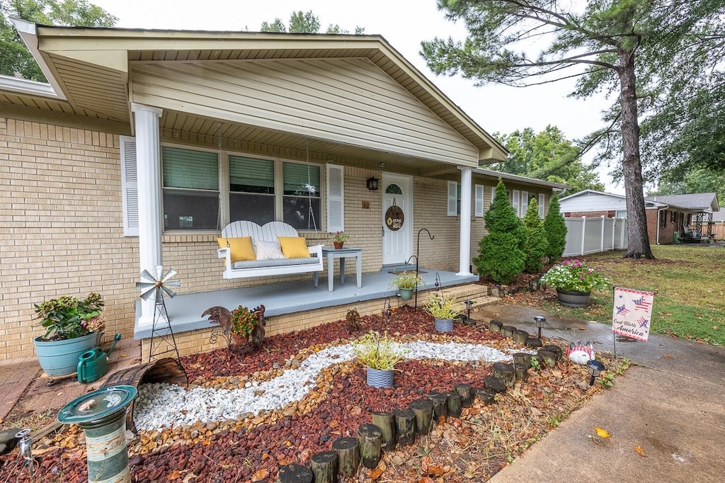 view of front of property with a porch