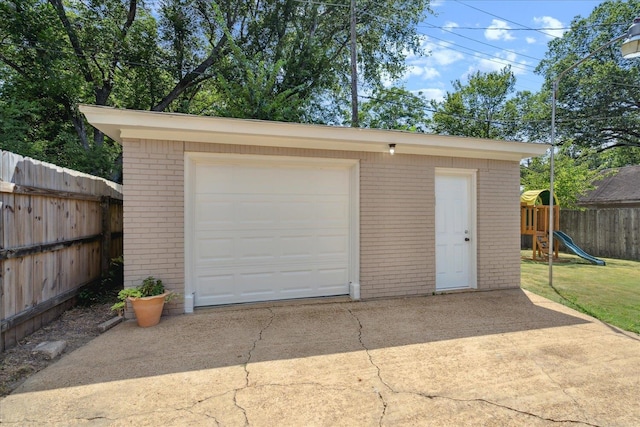 view of garage