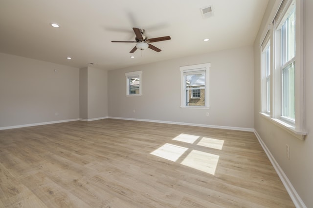 1111 N Watkins St, Memphis, TN 38107 - unfurnished room featuring ceiling fan, recessed lighting, and light wood finished floors