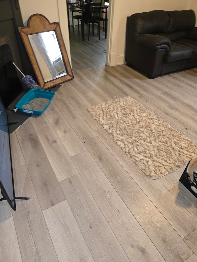 interior space with hardwood / wood-style flooring