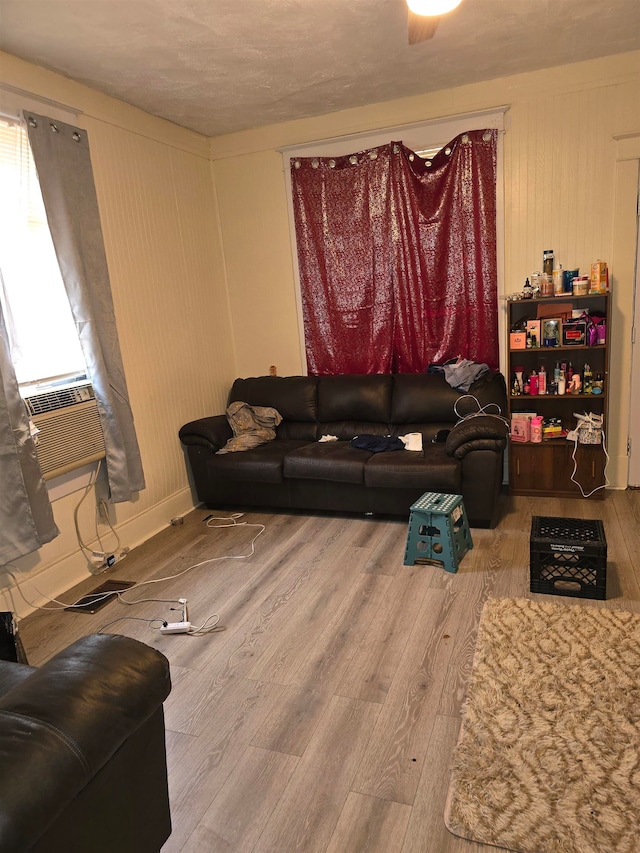 living room with hardwood / wood-style floors