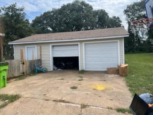 view of garage