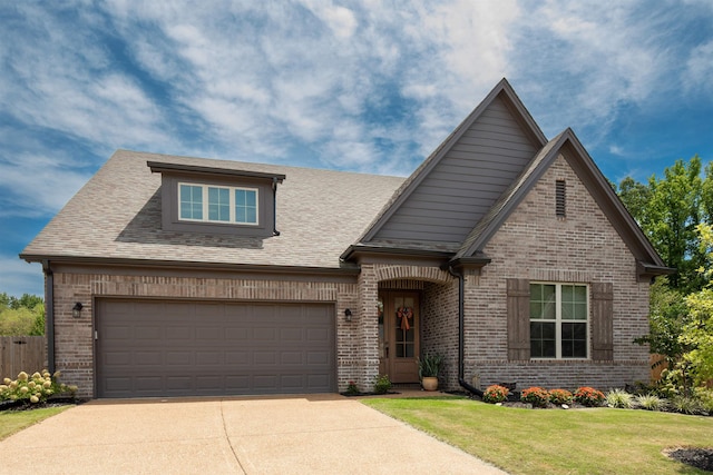 craftsman house featuring a front lawn