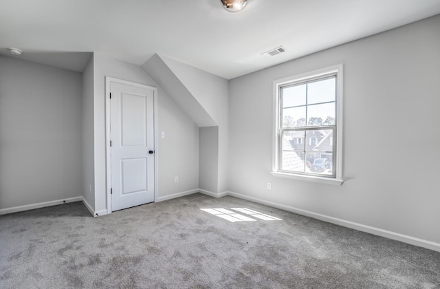 additional living space featuring carpet flooring