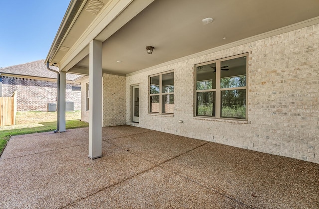 view of patio / terrace featuring fence