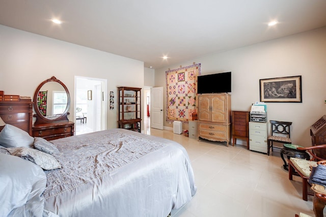 view of tiled bedroom