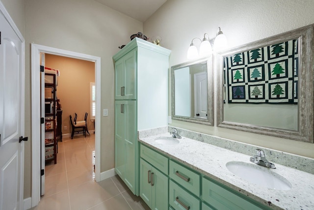 bathroom featuring vanity and tile patterned floors