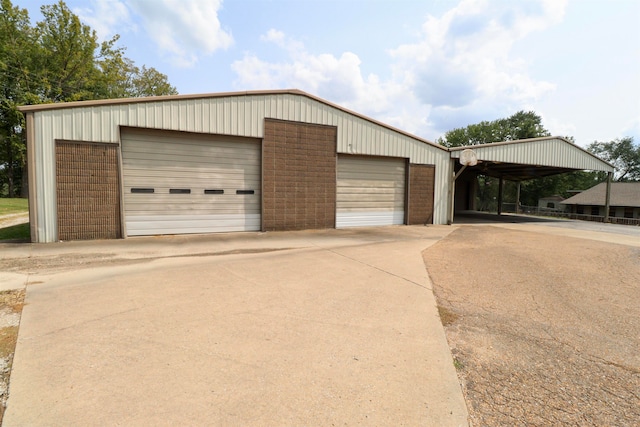 view of garage