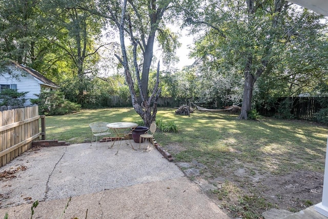 view of yard with a patio