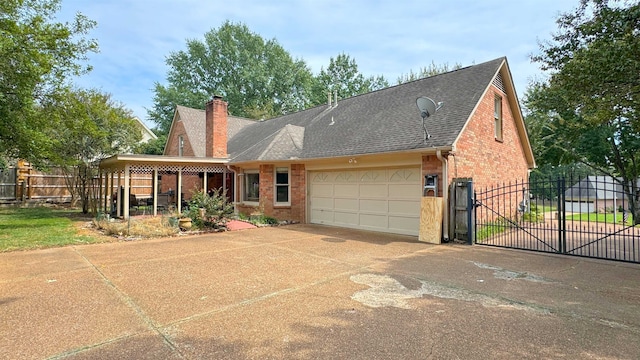 view of front of house featuring a garage