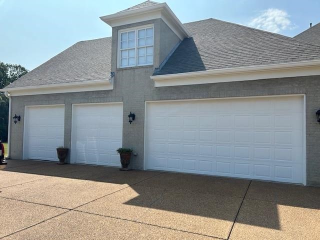 exterior space featuring a garage