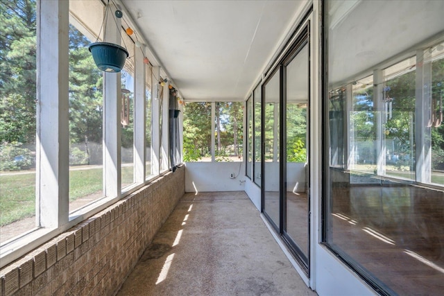 view of unfurnished sunroom