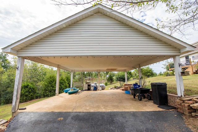 exterior space featuring a carport