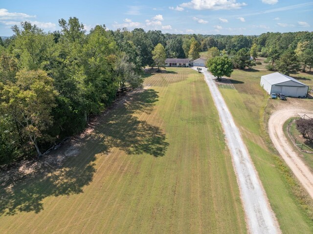 aerial view featuring a rural view