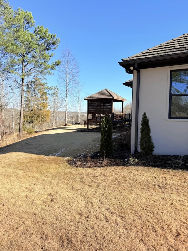 view of yard with a gazebo