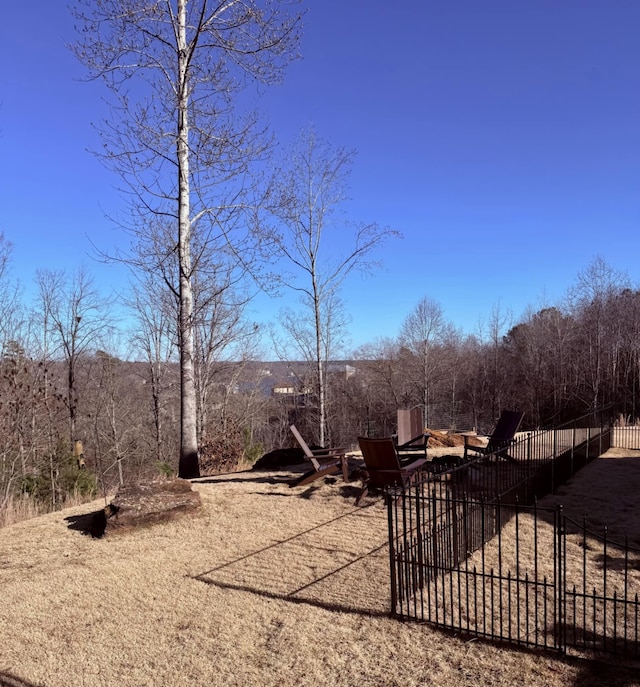 view of yard with fence