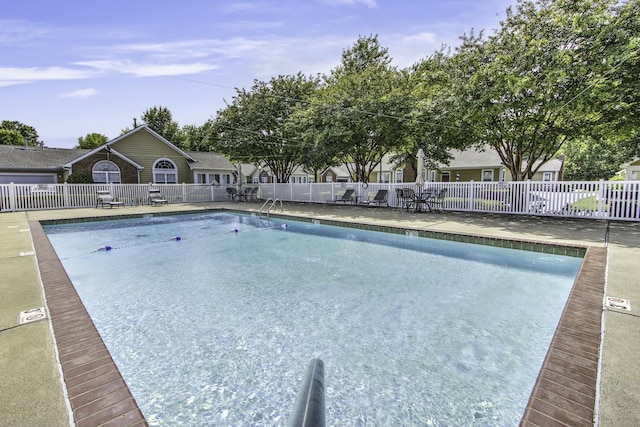 community pool with fence