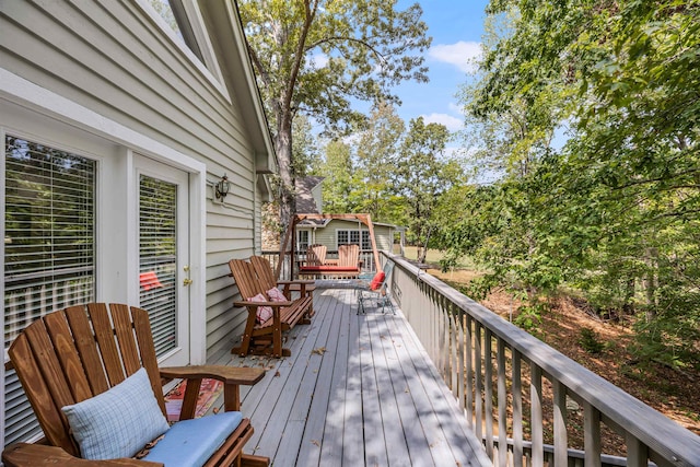 view of wooden deck