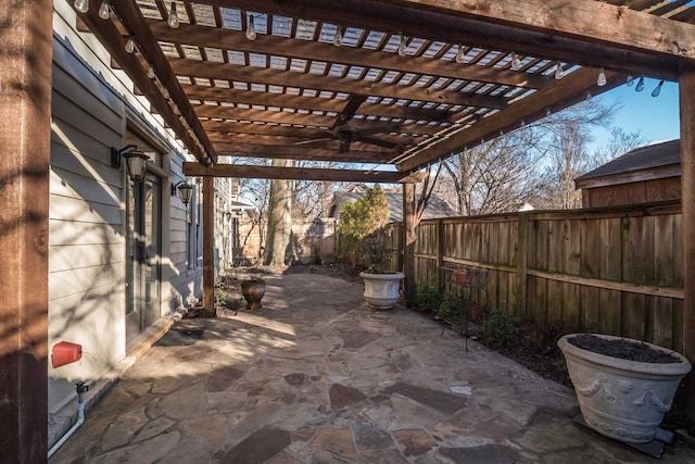 view of patio with a pergola