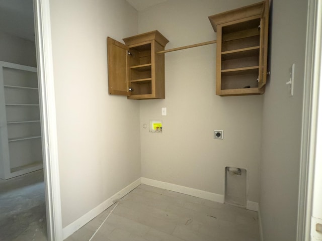 laundry room with washer hookup, laundry area, hookup for an electric dryer, and baseboards